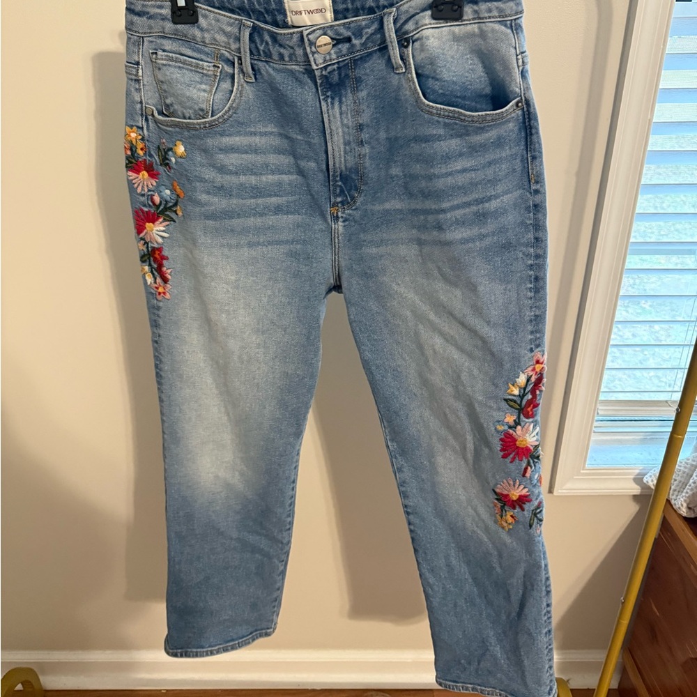 Driftwood embroidered jeans